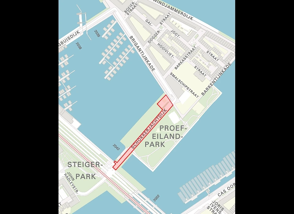 Schokkerjachtdijk op de plattegrond