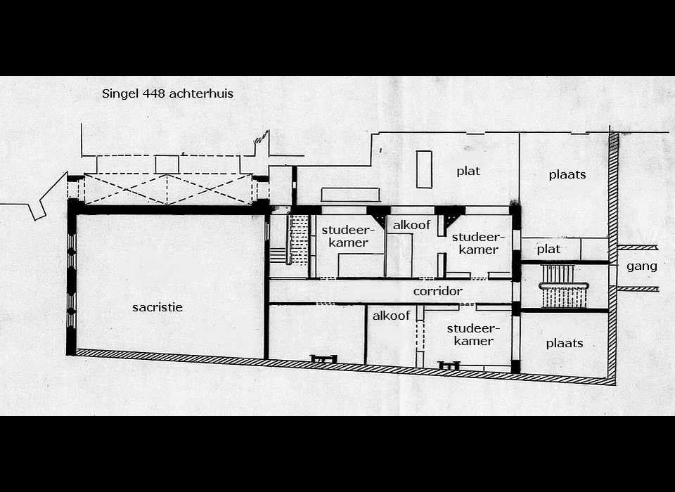 Singel 448 bouwtekening (1883)