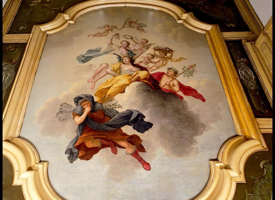 Singel 106 plafondschildering 4 jaargetijden voorkamer (Abraham Hendrik van Beesten 1744)