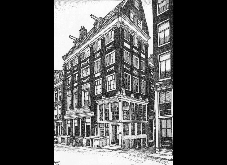 Singel 83-85 hoek Lijnbaanssteeg Huis de Swaen (H.J.E.Wenckebach 1900)