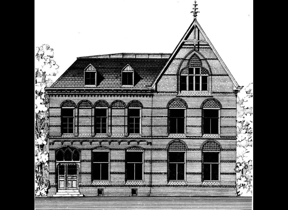 Ontwerptekening voor de pastorie Spaarndammerstraat 9 (1891)