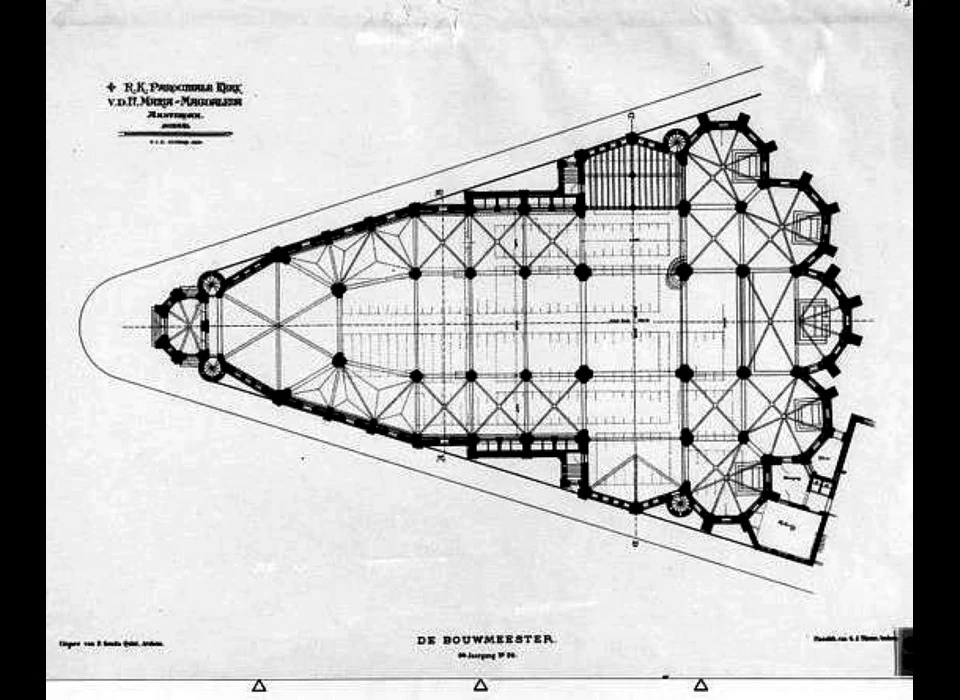 Spaarndammerstraat Maria Magdalenakerk bouwtekening plattegrond