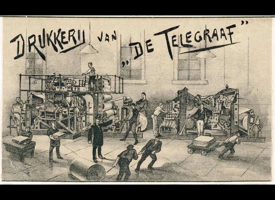 Sint Nicolaasstraat 37-43 drukkerij-afdeling van De Telegraaf (1921)