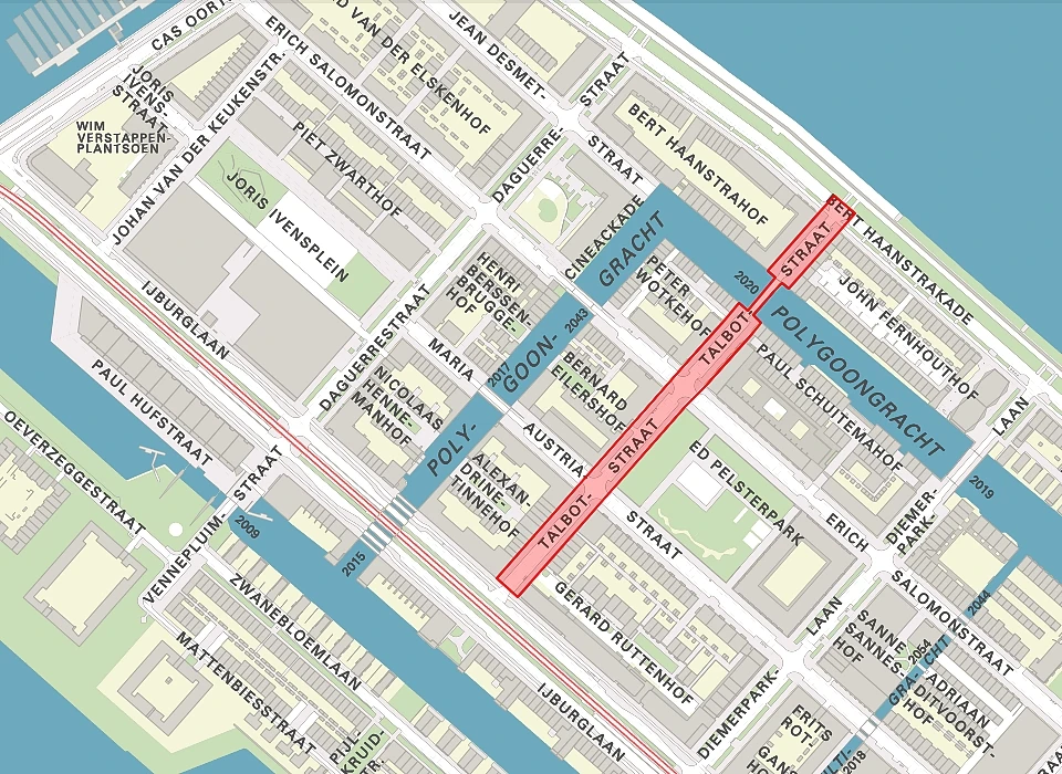 Talbotstraat op de plattegrond