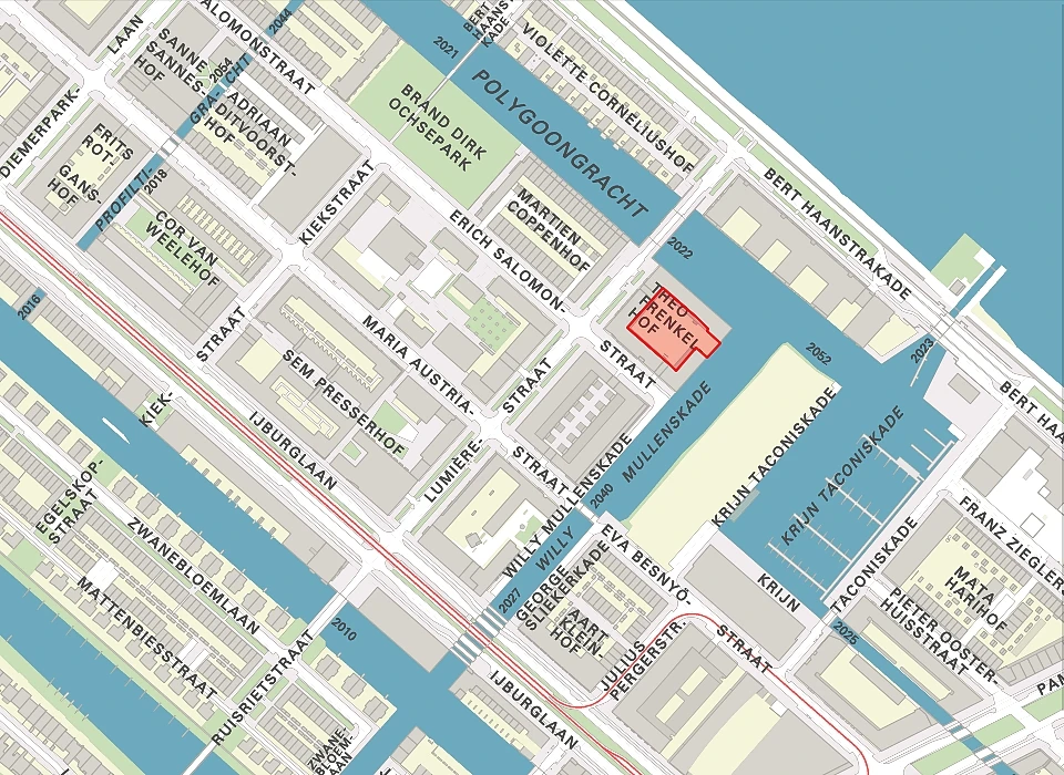 Theo Frenkelhof op de plattegrond