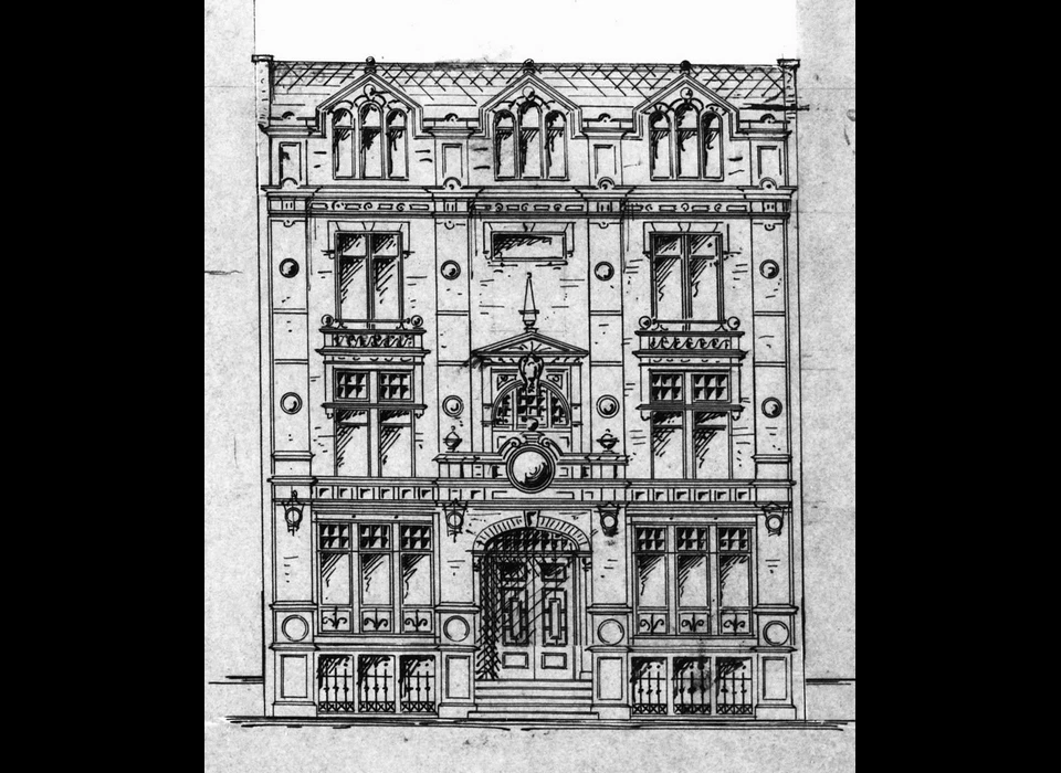 Warmoesstraat 149-151 ontwerp voor nieuwe gevel (1887)