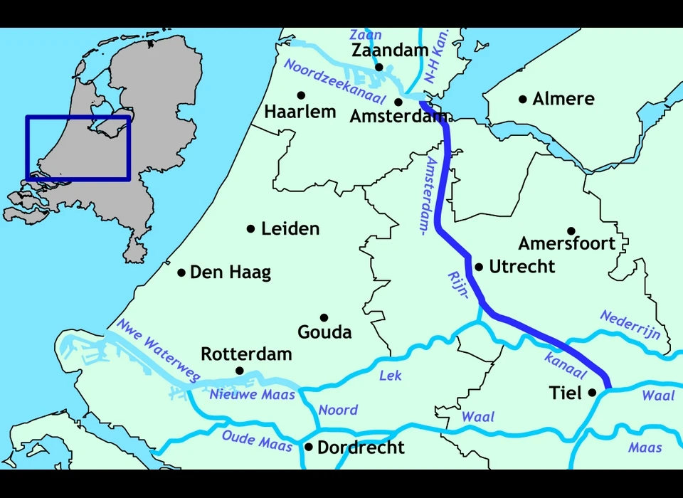 Het Amsterdam-Rijnkanaal verbindt Amsterdam met de Waal bij Tiel. Het kanaal is in 1952 in gebruik genomen.