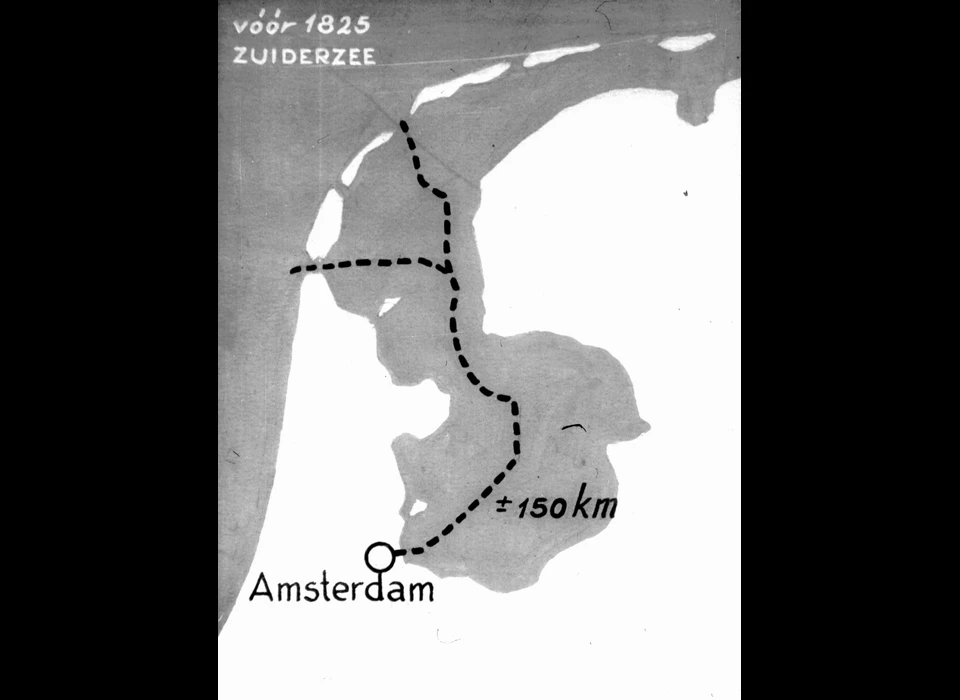 De scheepvaartroute naar zee via IJselmeer voor 1824