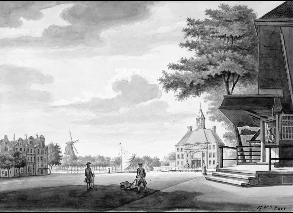 Weesperplein naar Weesperpoort (Gerhardus Hermanus Johannes Keve (1860-1914), naar situatie 1767)