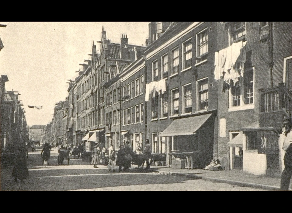Willemsstraat gezien naar Lijnbaansgracht (ca.1900)