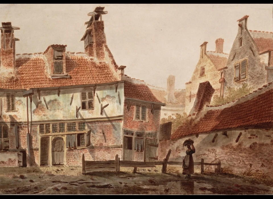 Willemsstraat als Fransche Pad huisnummer waarschijnlijk 6-10 (1800)