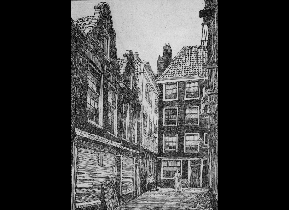Willemsstraat 24-64 Wijdegang (van de huisnummering is niet duidelijk of alle 
					  nummers in de Wijdegang waren of dat er ook nog huizen langs de straat stonden (1907)