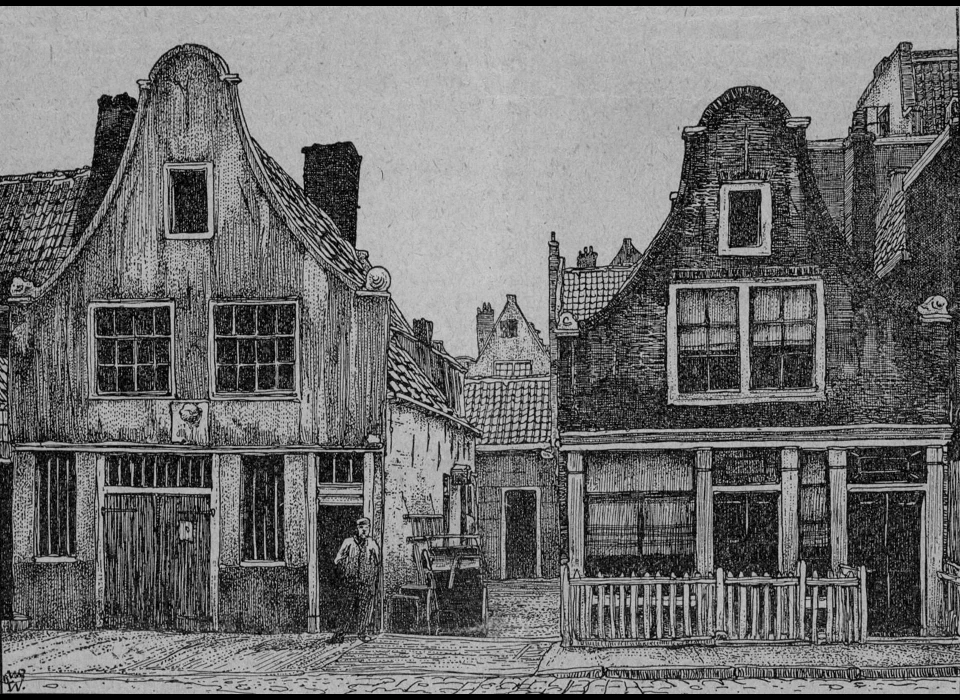 Willemsstraat 83-85 Slagersgang (tekening Wenckebach) (ca.1900)