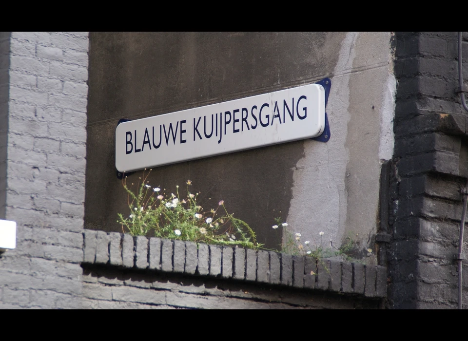 Willemsstraat 21 voormalige Blauwkuipersgang, bordje is foutief geplaatst op nummer 27 (2020)