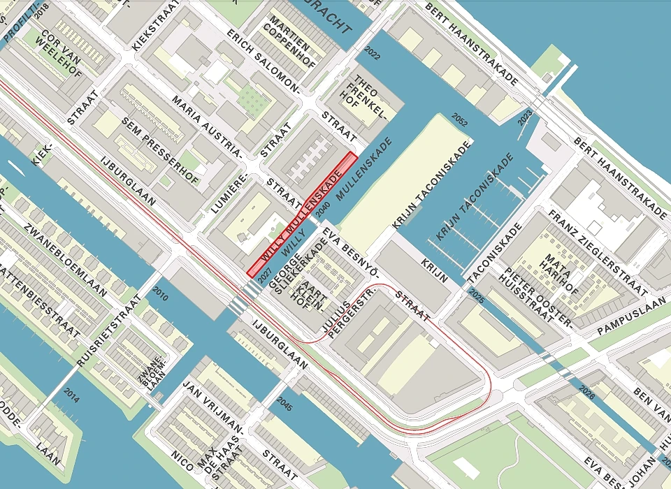 Willy Mullenskade op de plattegrond