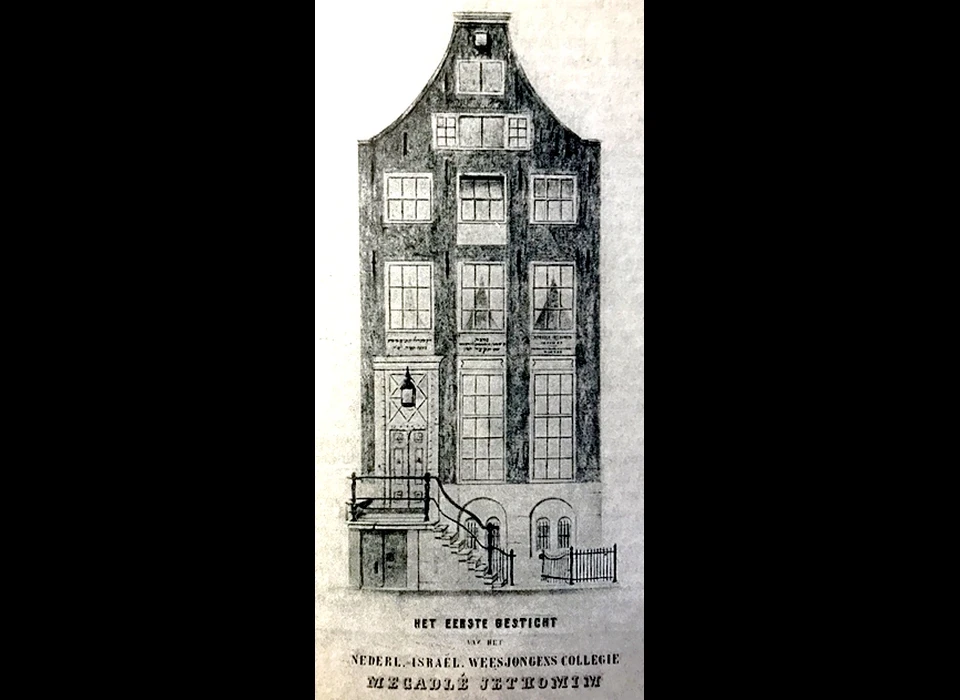 Zwanenburgerstraat 14 eerste locatie Nederlands-Israëlitisch Jongensweeshuis Megadlé Jethomim (1840)